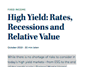 High Yield: Rates, Recessions and Relative Value
