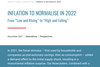 Inflation to Normalise in 2022 - From “Low and Rising” to “High and Falling”