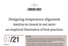 Designing temperature alignment metrics to invest in net zero - an empirical illustration of best practices
