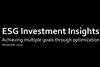 ESG Investment Insights - Achieving multiple goals through optimization