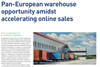 Pan-European warehouse opportunity amidst accelerating online sales