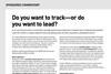 Do you want to track—or do you want to lead?