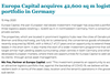 Europa Capital acquires 42,600 sq m logistics portfolio in Germany