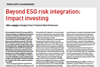 Beyond ESG risk integration: Impact investing