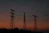 electric towers dusk
