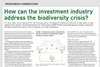 How can the investment industry address the biodiversity crisis?