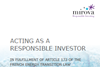 Acting As A Responsible Investor