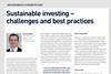 Sustainable investing – challenges and best practices