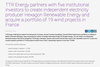 TTR Energy partners with five institutional investors to create independent electricity producer Hexagon Renewable Energy and acquire a portfolio of 19 wind projects in France