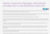 Natixis Investment Managers International provides loan to new Barcelona metro line