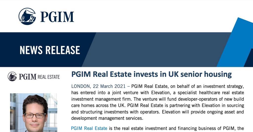 Pgim Real Estate Invests In Uk Senior Housing Pgim Real Estate Europe Reference Hub