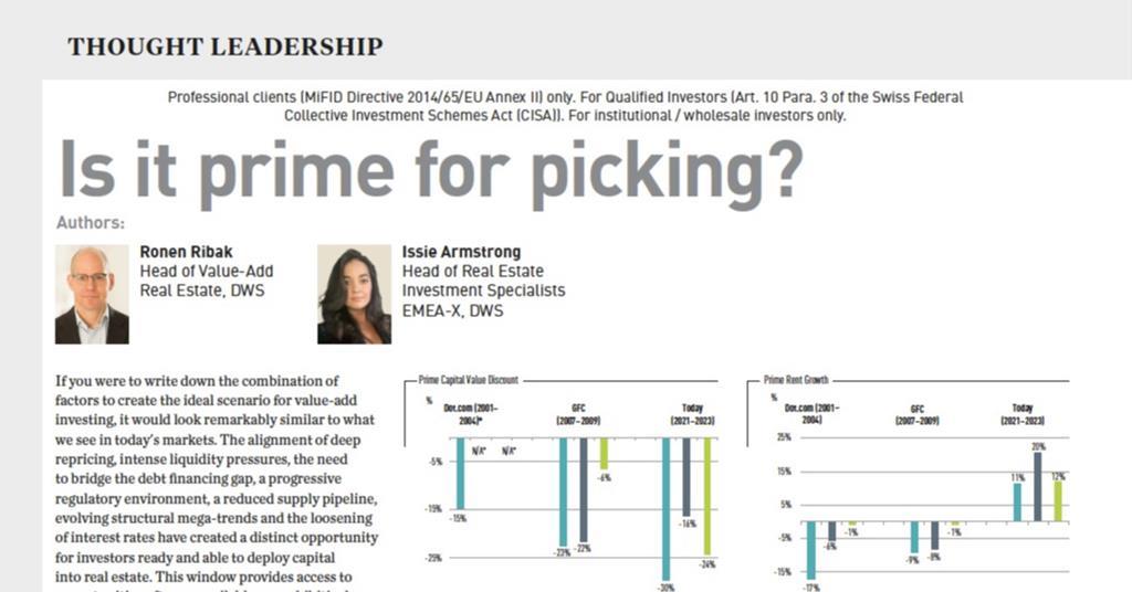 Ronen Ribak Is it prime for picking? | DWS (Real Estate Homepage) | Reference Hub