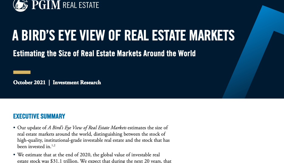 A Bird’s Eye View of Real Estate Markets Estimating the Size of Real