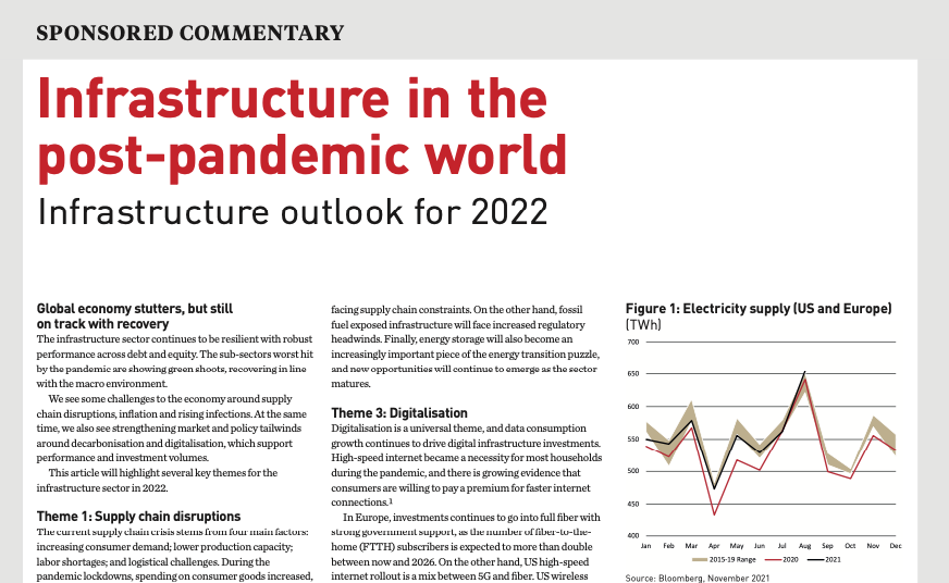 Infrastructure in the postpandemic world Infrastructure outlook for