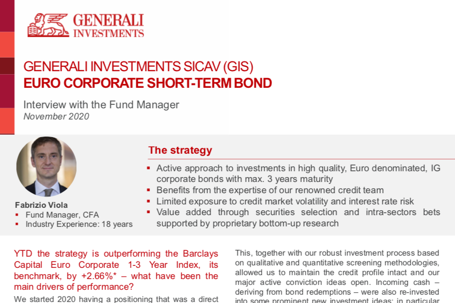 Gis Euro Corporate Short Term Bond Q A With The Fund Manager Generali Investments Reference Hub