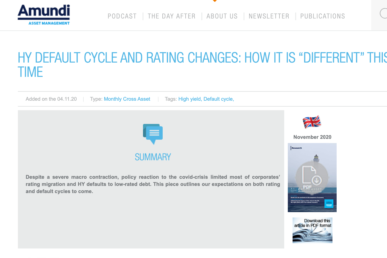 hy default cycle and rating changes how it is different this time amundi asset management reference hub ipe reference hub