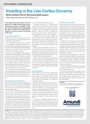 Investing In The Low Carbon Economy Amundi Asset Management Reference Hub