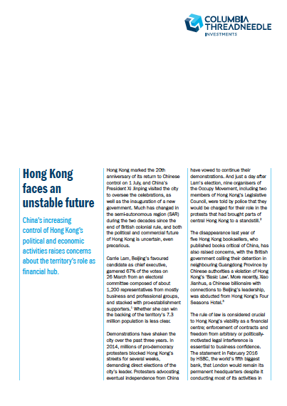 Hong Kong Faces An Unstable Future Columbia Threadneedle Investments Reference Hub