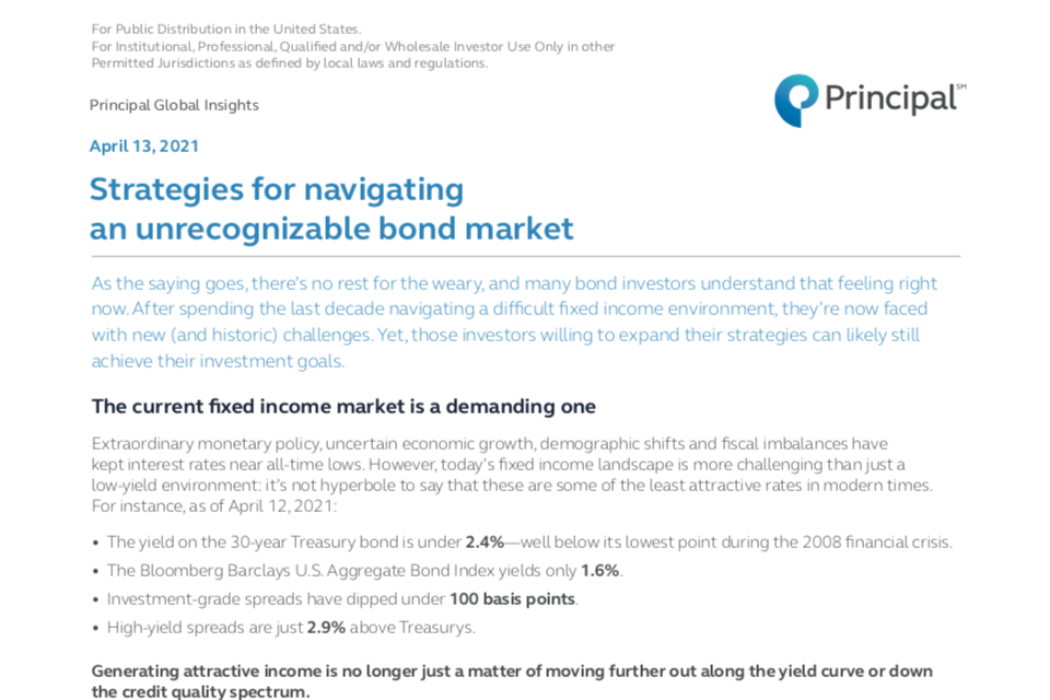 Strategies For Navigating An Unrecognisable Bond Market Principal Global Investors Reference Hub