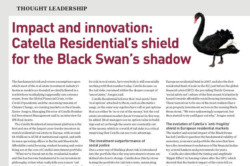 udendørs Pastor træfning Impact and innovation: Catella Residential's shield for the Black Swan's  shadow | Catella AB (Real Estate) | Reference Hub