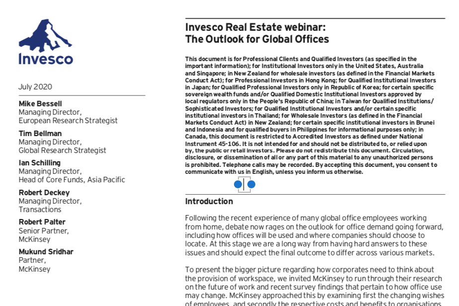 Invesco Real Estate Webinar The Outlook For Global Offices Invesco Real Estate Homepage Reference Hub