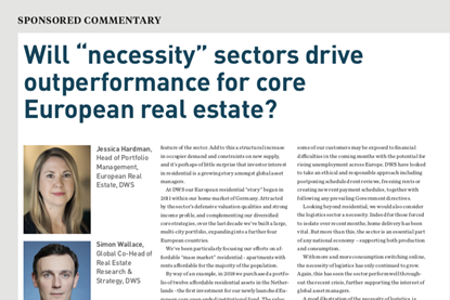 Will “necessity” sectors drive outperformance for core European real estate?