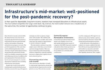 Infrastructure’s mid-market - well-positioned for the post-pandemic recovery?