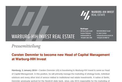 20190102 carsten demmler new head of capital management at warburg hih invest page 1