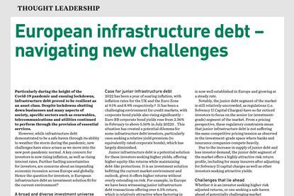 European infrastructure debt – navigating new challenges