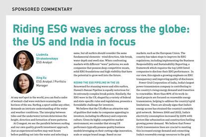 Riding ESG waves across the globe- the US and India in focus