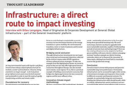 Infrastructure - a direct route to impact investing