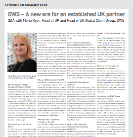 DWS – A new era for an established UK partner