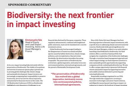 Biodiversity- the next frontier in impact investing