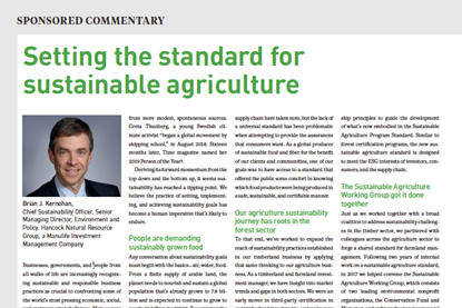 Setting the standard for sustainable agriculture