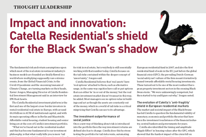 Impact and innovation - Catella Residential’s shield for the Black Swan’s shadow