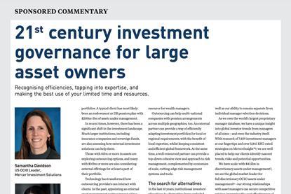 Mercer - 21st century investment governance for large asset owners