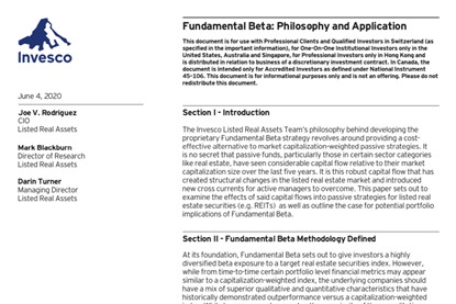 Fundamental Beta - Philosophy and Application