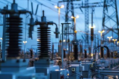 power lines at an electric substation