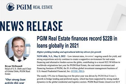 PGIM Real Estate finances record $22B in loans globally in 2021