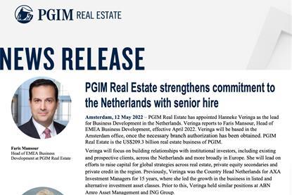 PGIM Real Estate strengthens commitment to the Netherlands with senior hire