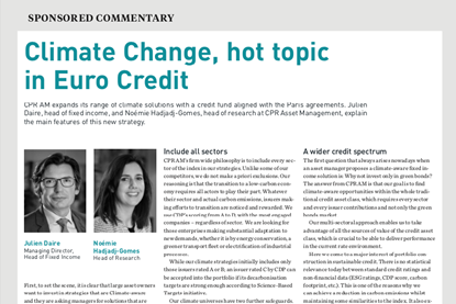 Climate Change, hot topic in Euro Credit