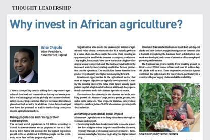 Why invest in African agriculture?