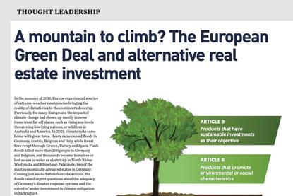 A mountain to climb? The European Green Deal and alternative real estate investment