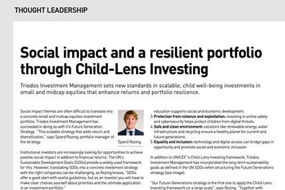 Social impact and a resilient portfolio through Child-Lens Investing