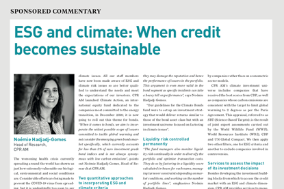 ESG and climate - When credit becomes sustainable