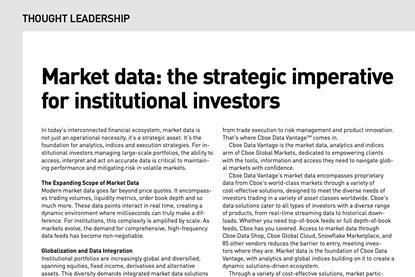 Market data- the strategic imperative for institutional investors
