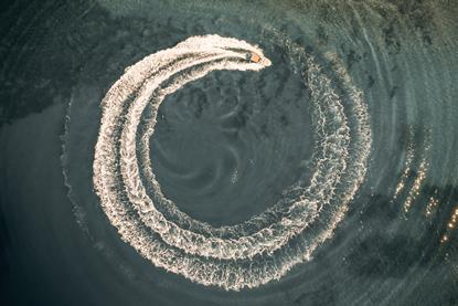 Boat circle water