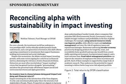 Reconciling alpha with sustainability in impact investing