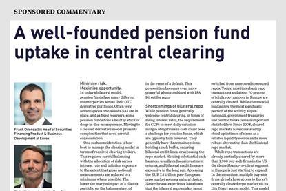 A well-founded pension fund uptake in central clearing