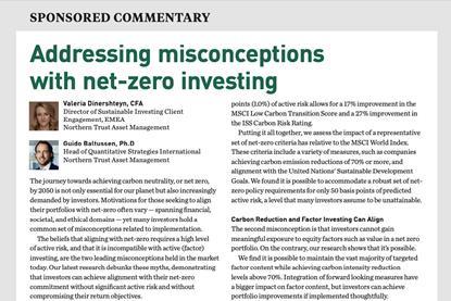 Addressing misconceptions with net-zero investing